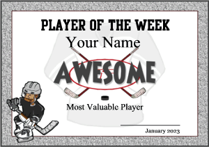 hockey tournament certificate template