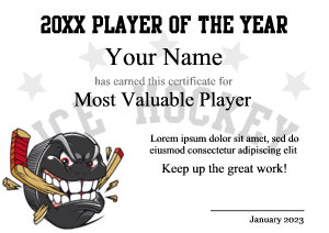 cool hockey certificate border