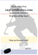 hockey certificates for kids