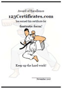 karate certificate template