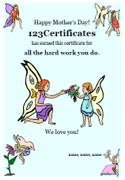 Mother's Day certificate for kids