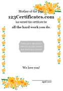 Mother's Day photo certificate template