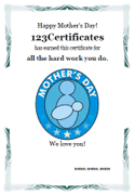 free Mother's Day award to print