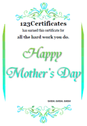 Mother's Day award template