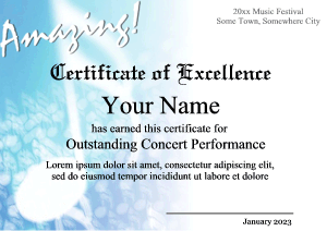 music certificate