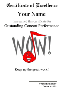 music award certificate for kids