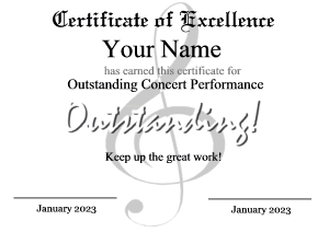 music certificate templates