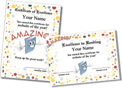 reading certificates for kids