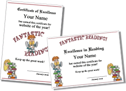 reading certificate for elementary school