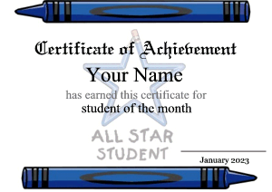 kindergarten certificate template