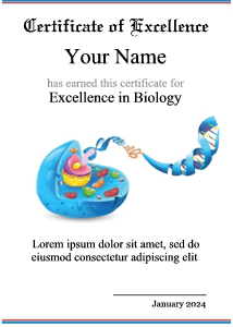 biology award to print