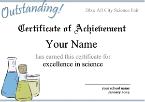 printable science award certificate