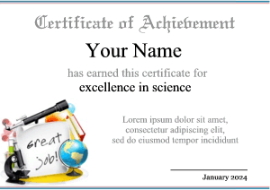 science award to print