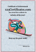 ski certificate template for kids