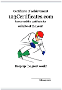 ski award certificate printable