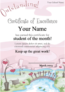 certificate border, cute, colorful border