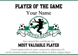 womens soccer certificate template