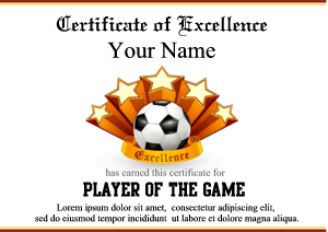 soccer certificate template