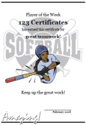 softball award to print