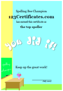 spelling award template