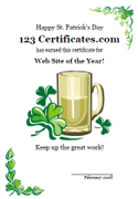 free St. Patrick's Day certificate template