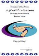 swimming certificate template