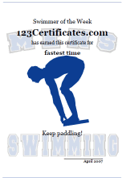 men's swiiming award template