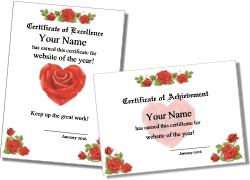 cute rose certificate template