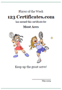 doubles certificate template for kids