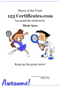 mixed doubles award certificate template