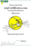tennis tournament award certificate free