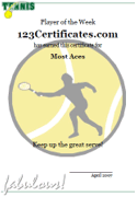 free printable tennis award for kids