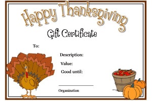 Thanksgiving gift certificate border