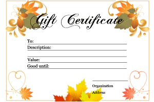 autuamn gift certificate template