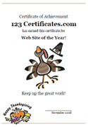 cute Thanksgiving award template