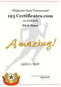 women's track and field certificate template