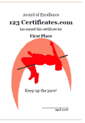 high jump certificate template