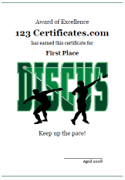 discus award certificate template
