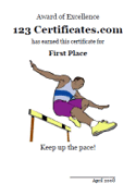 hurdles award certificate template
