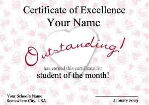 certificate template, hearst design