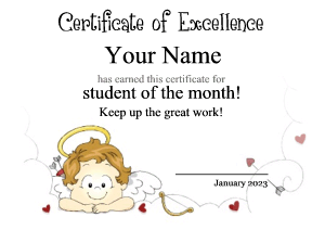 Valentine's Day certificate template