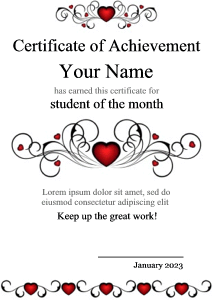 certificate to print