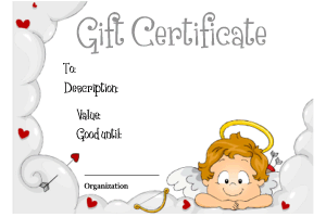 Cupid gift certificate