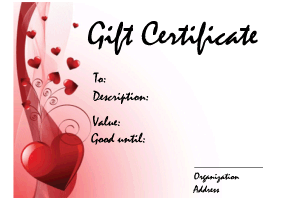 love gift certificate