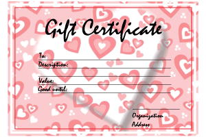 heart gift certificate background