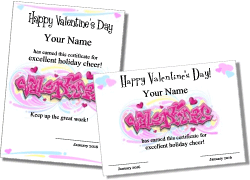 cool Valentine's Day award template