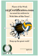 volleyball tournament certificate template
