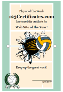 volleyball award template